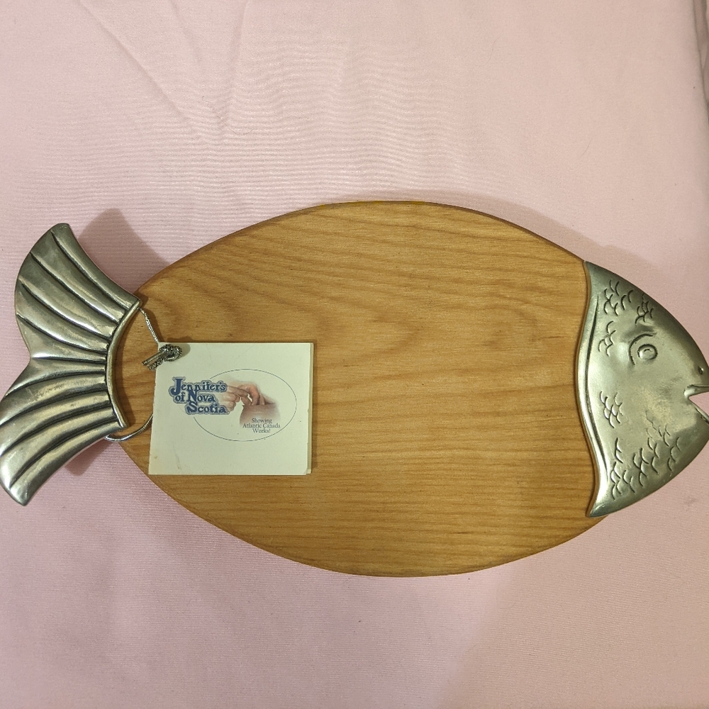 Pewter & Wood Serving Board Handcrafted In Nova Scotia